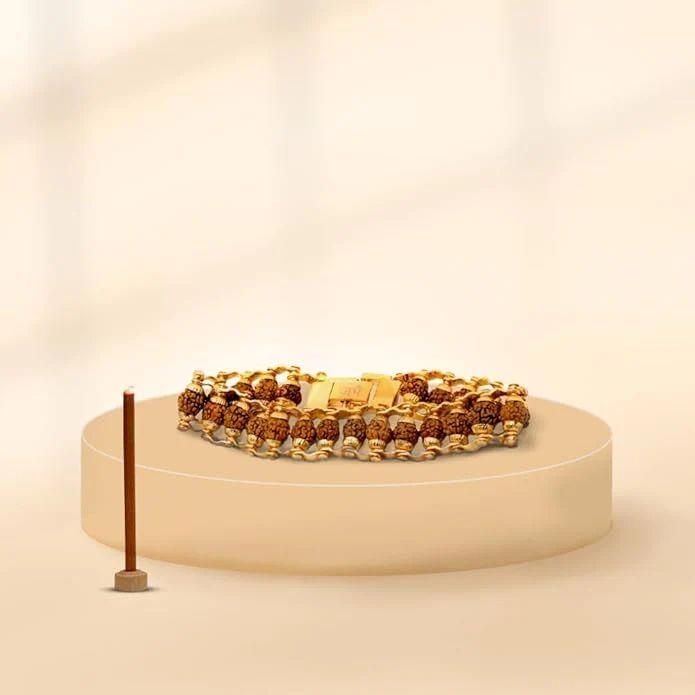 Gold Plated Divine Aura Rudraksha Bracelet
