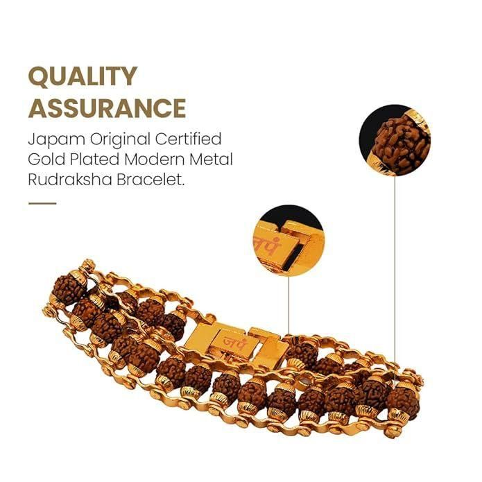Gold Plated Divine Aura Rudraksha Bracelet