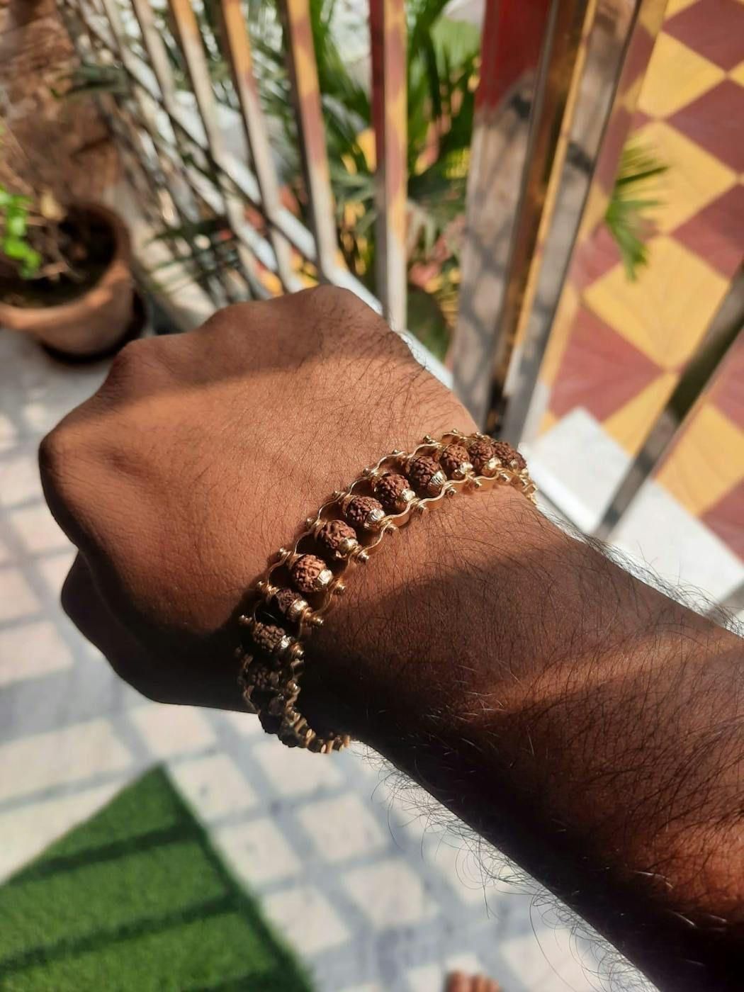 Gold Plated Divine Aura Rudraksha Bracelet