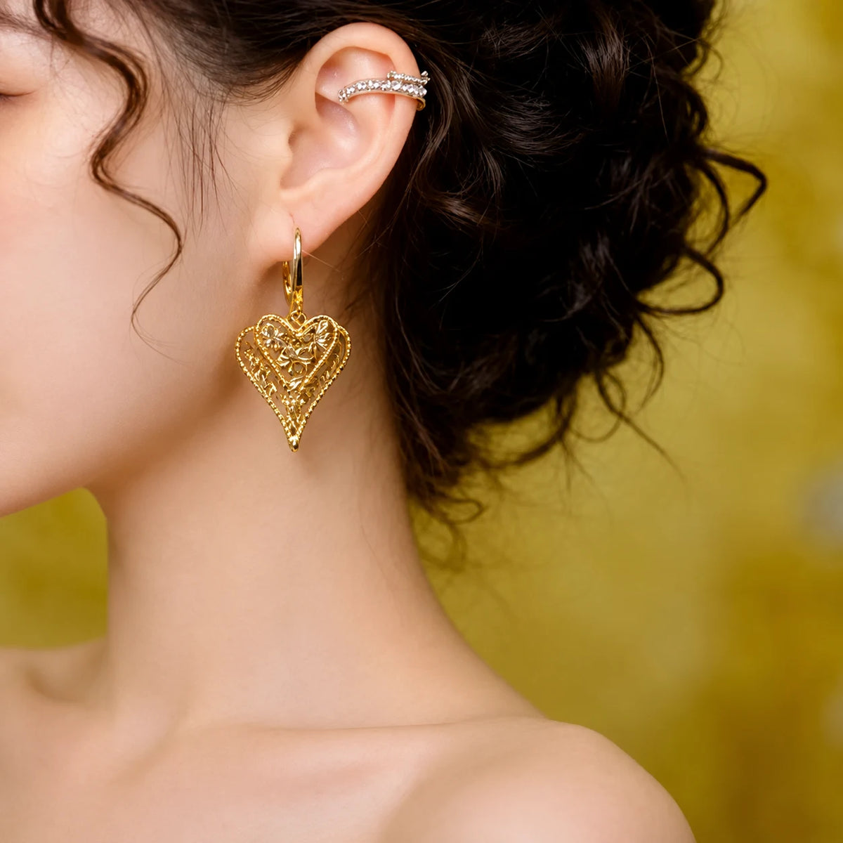 Amora Heart Hoop Earrings
