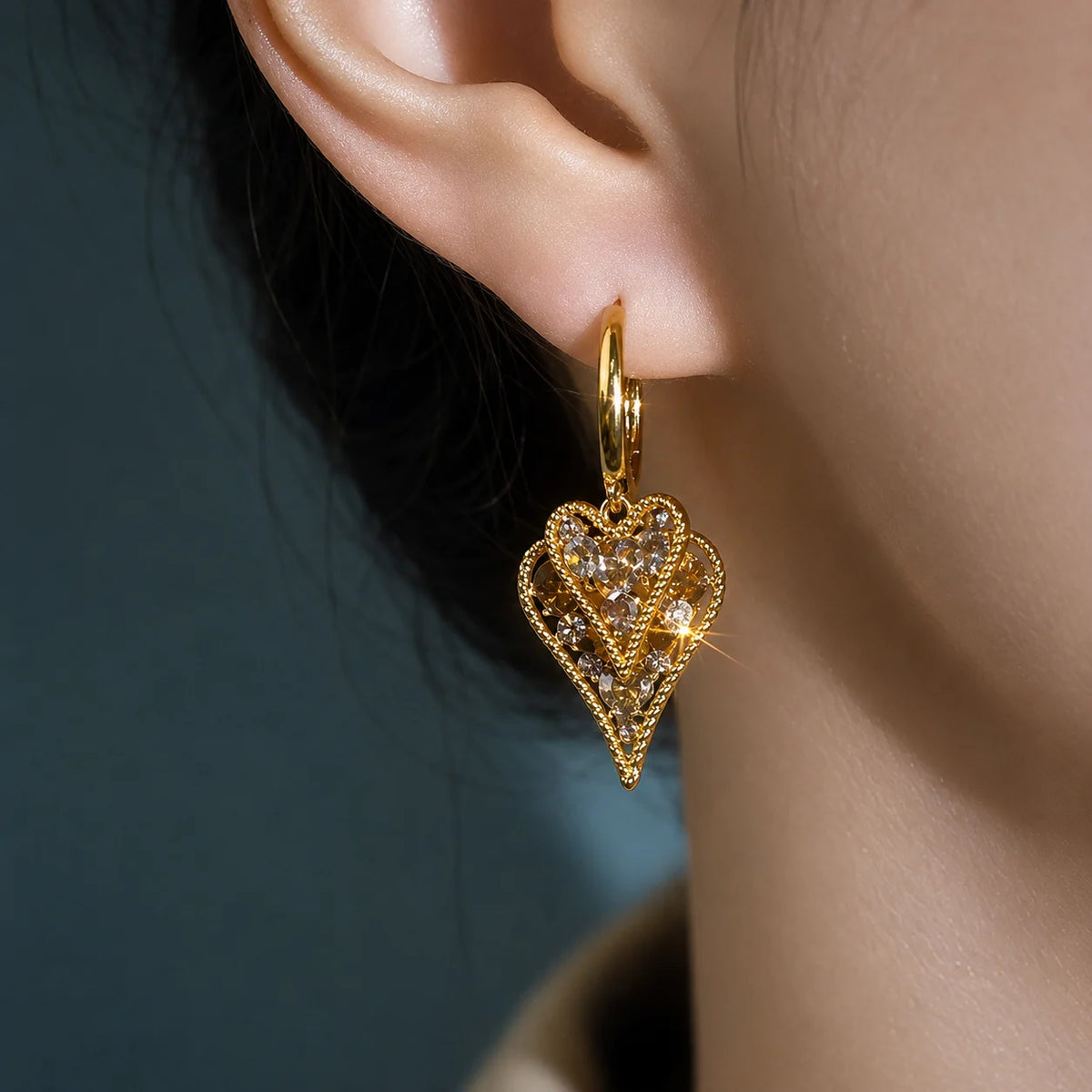 Amora Heart Hoop Earrings