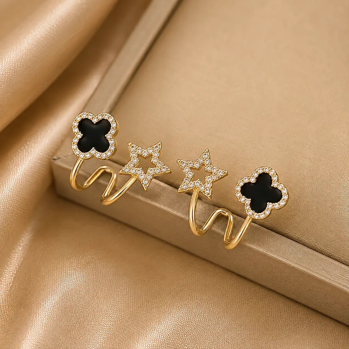 Clover Star Double Stud Earrings