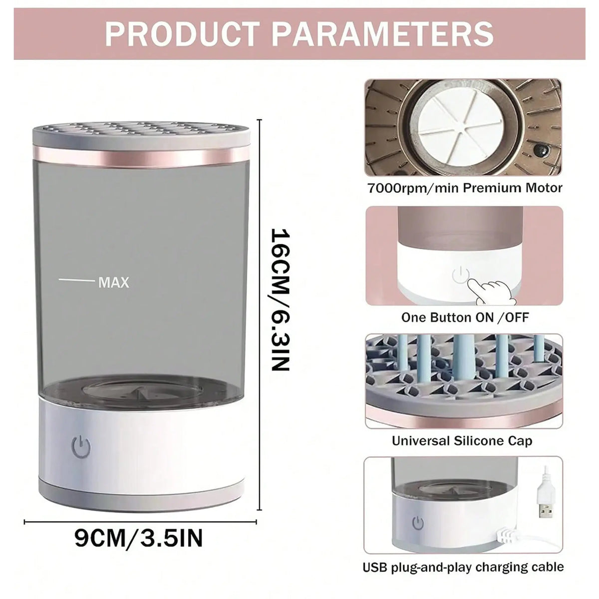 3-in-1 Smart Automatic Electric Makeup Brush Cleaner