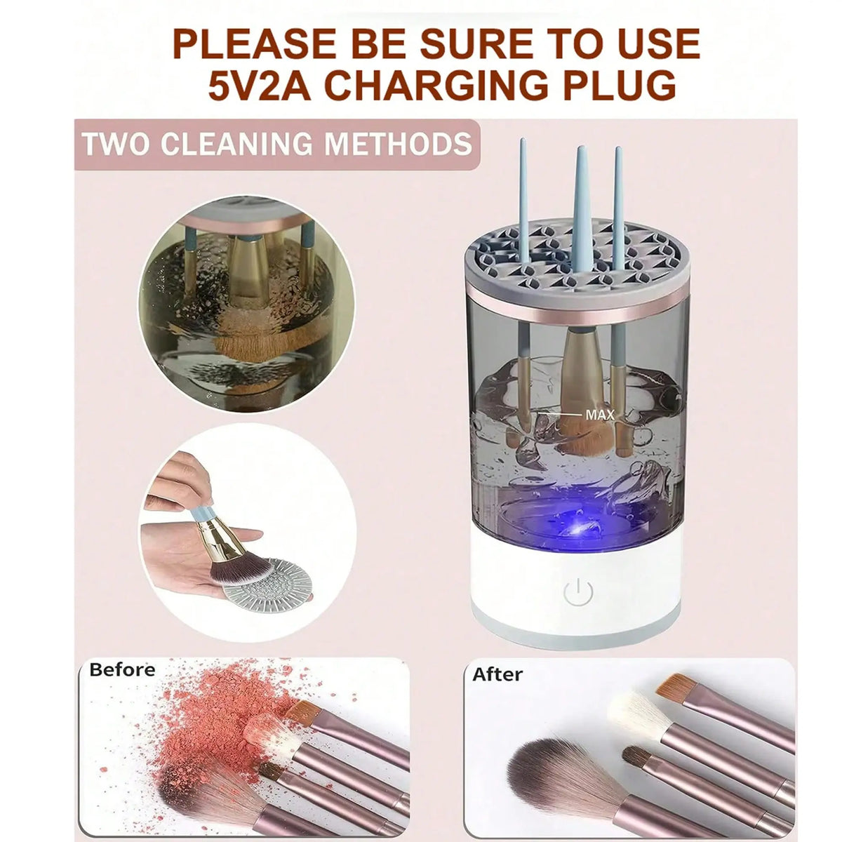 3-in-1 Smart Automatic Electric Makeup Brush Cleaner