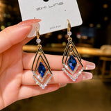 Geometric Crystal Drop Earring