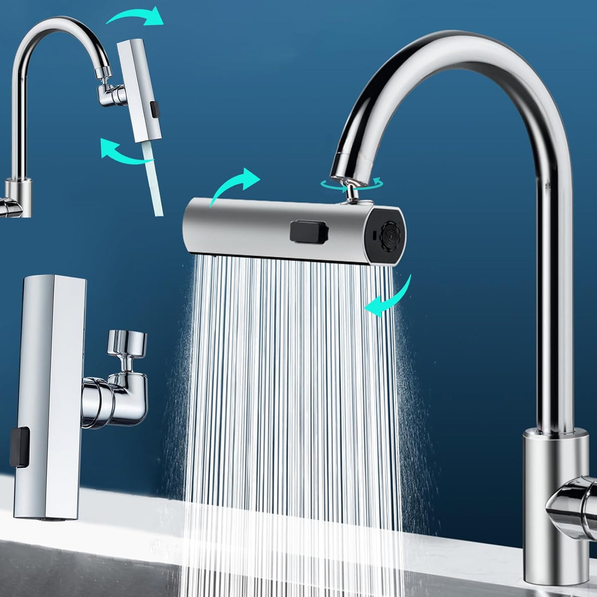3 in 1 Multifunctional - 360° Waterfall Kitchen Faucet