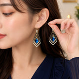 Geometric Crystal Drop Earring