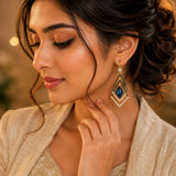 Geometric Crystal Drop Earring