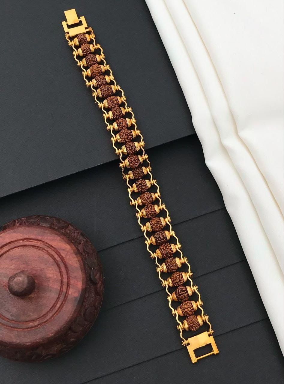 Gold Plated Divine Aura Rudraksha Bracelet