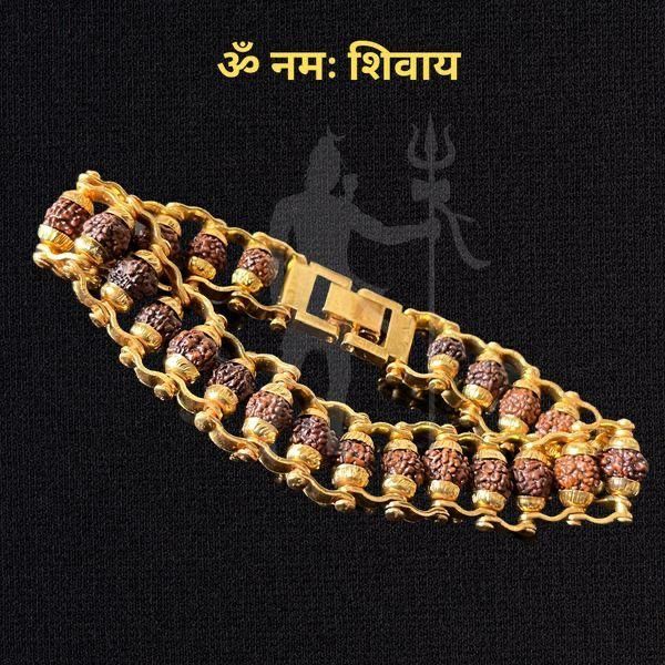 Gold Plated Divine Aura Rudraksha Bracelet