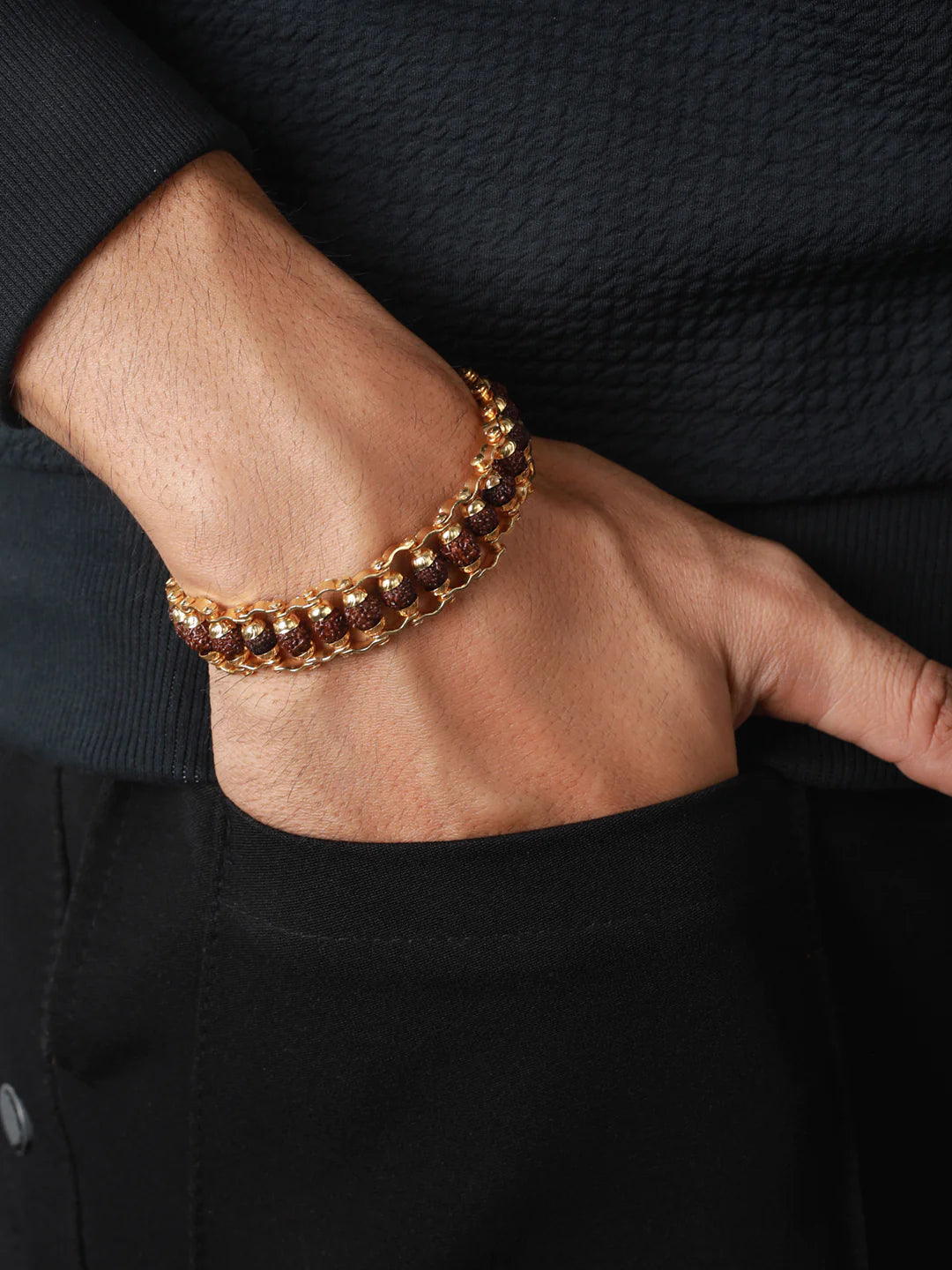 Gold Plated Divine Aura Rudraksha Bracelet