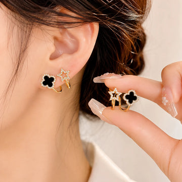 Clover Star Double Stud Earrings