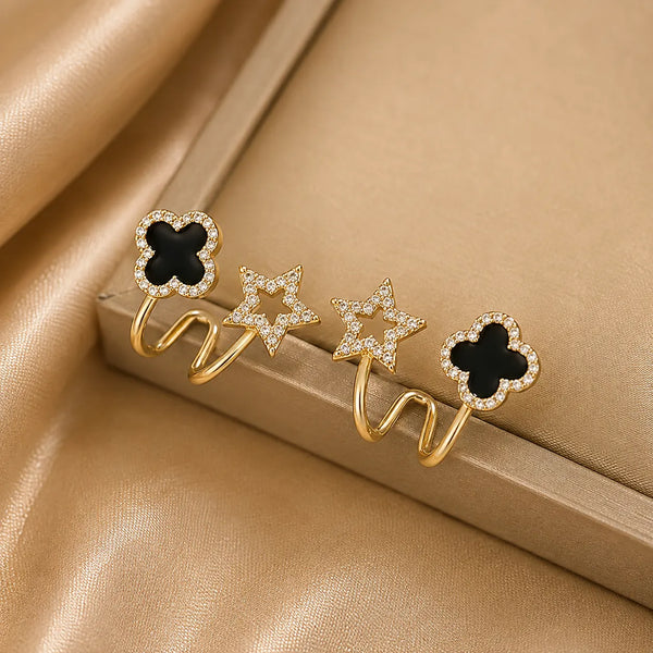 Clover Star Double Stud Earrings