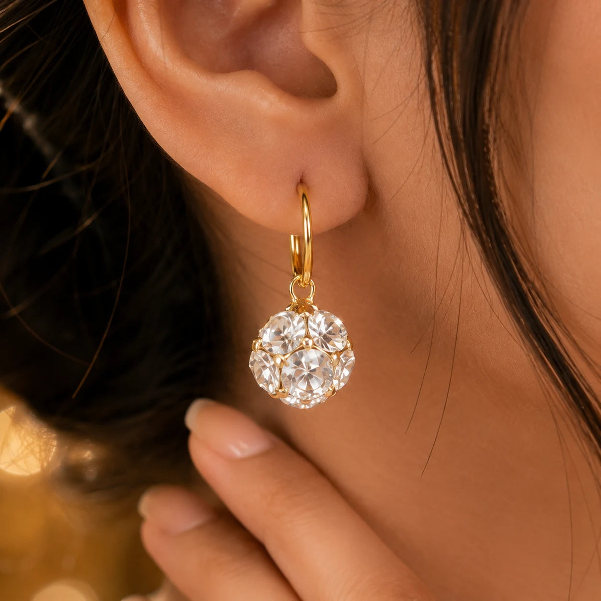 Crystal Bloom Drop Earrings