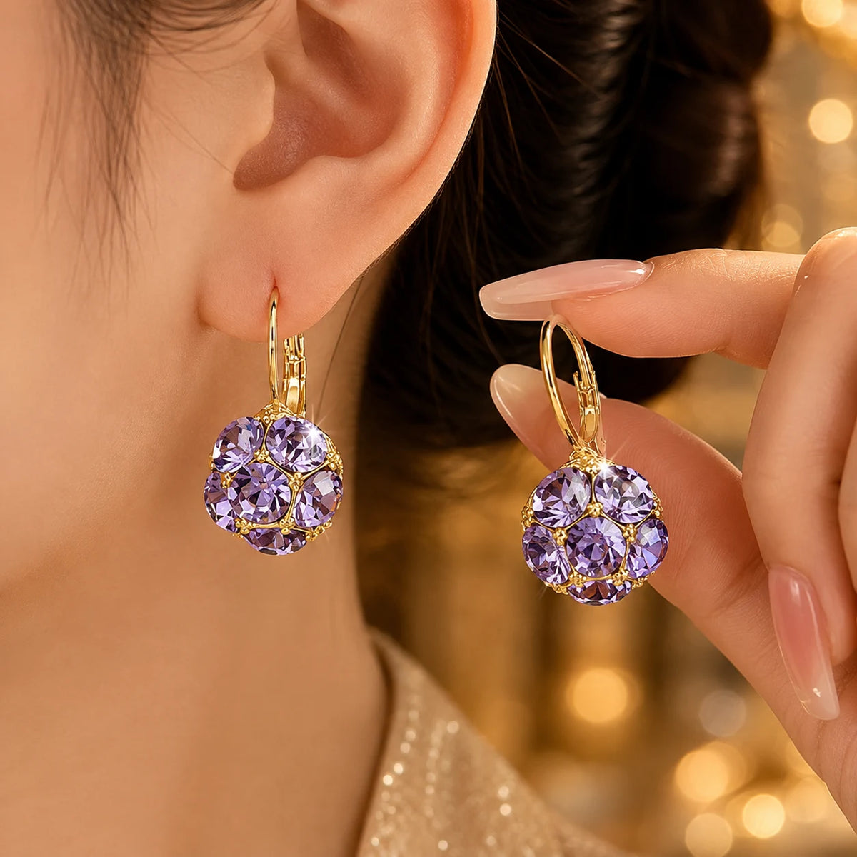 Crystal Bloom Drop Earrings