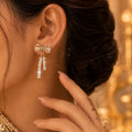 Crystal Bow Rhinestone Drop Earrings