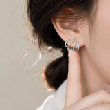 Crystal Double Bar Ear Cuff Earrings