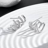 Crystal Double Bar Ear Cuff Earrings