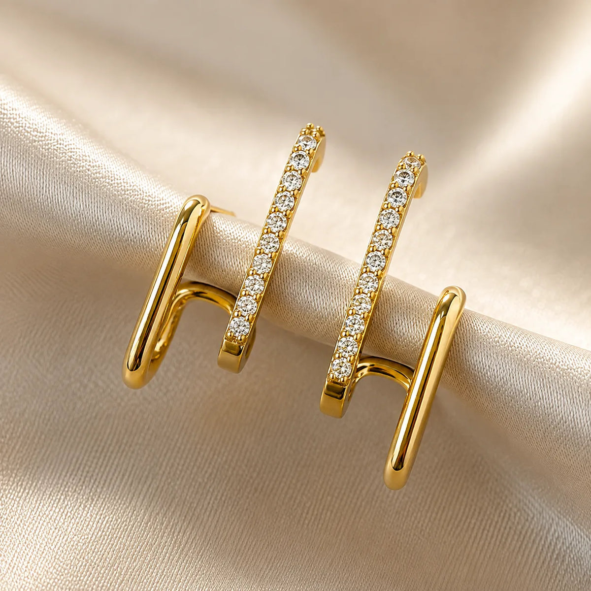 Crystal Double Hoop Earrings