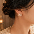 Crystal Fan Fringe Stud Earrings