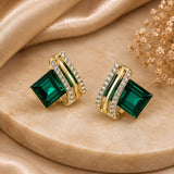 Crystal Geometric Statement Earrings