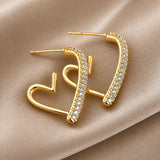 Crystal Heart Hoop Earrings