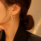 Crystal Heart Hoop Earrings