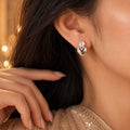 Crystal Heart Solitaire Stud Earrings