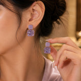 Crystal Square Drop Earrings