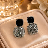 Crystal Square Drop Earrings