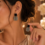 Crystal Square Drop Earrings