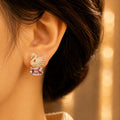 Crystal Swan Drop Earrings
