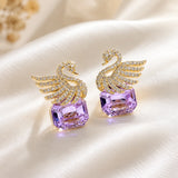 Crystal Swan Drop Earrings