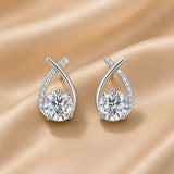 Crystal Teardrop Solitaire Earrings