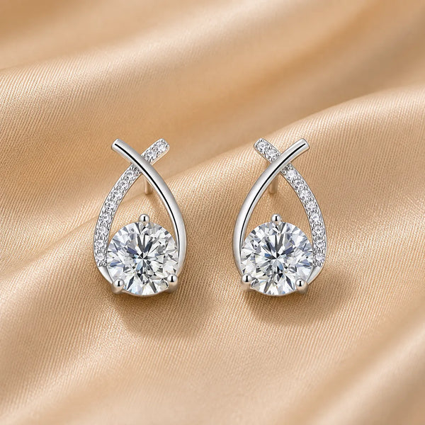 Crystal Teardrop Solitaire Earrings