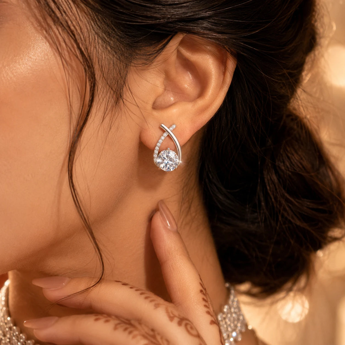 Crystal Teardrop Solitaire Earrings