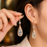 Emerald Teardrop Crystal Drop Earrings