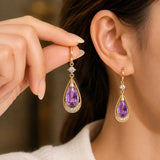 Emerald Teardrop Crystal Drop Earrings