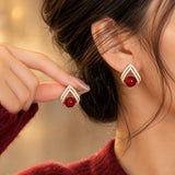 Geometric Crystal Drop Earrings