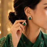 Geometric Crystal Drop Earrings