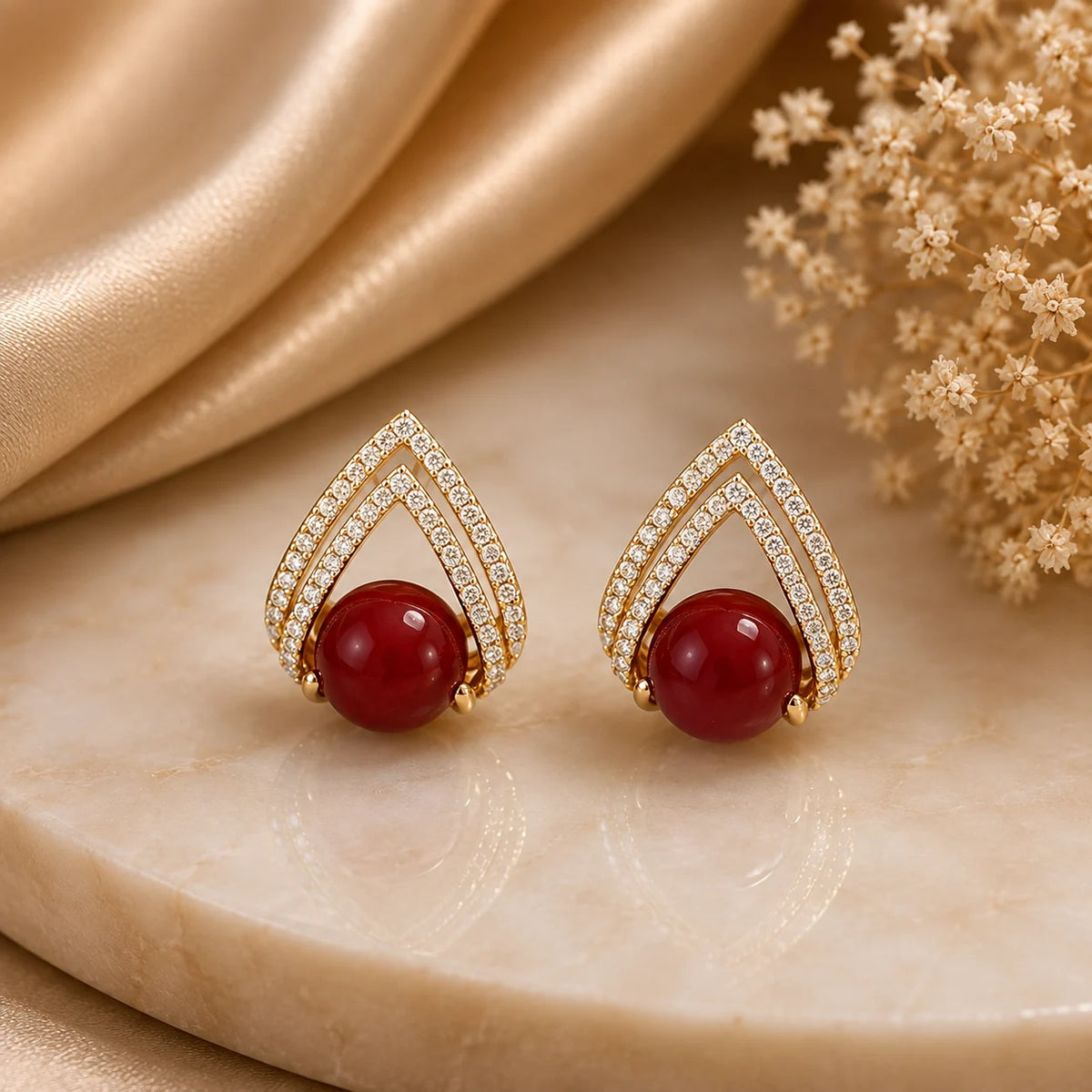 Geometric Crystal Drop Earrings