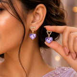 Heart Crystal Drop Earrings