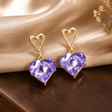 Heart Crystal Drop Earrings