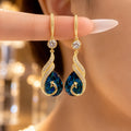 Peacock Teardrop Drop Earrings