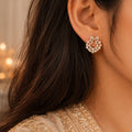 Pearl Bow Crystal Wreath Earrings