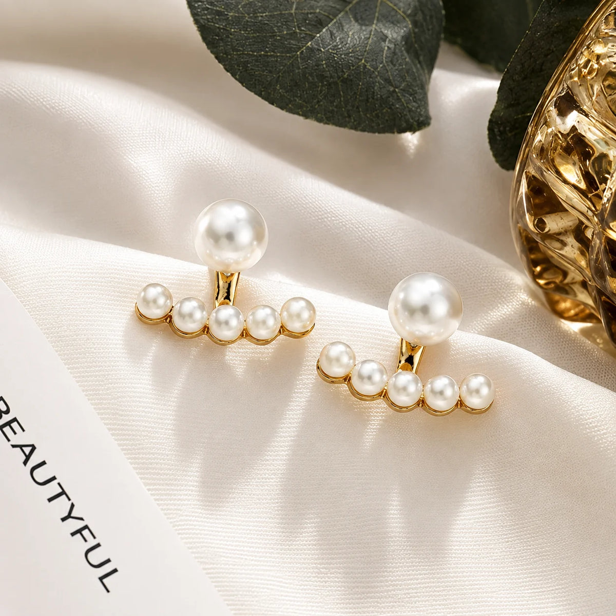 Pearl Cuff Ear Jacket Earrings
