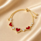 Red Heart Gold Bracelet