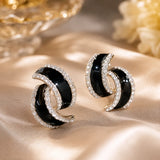 Rhinestone Twist Hoop Earrings