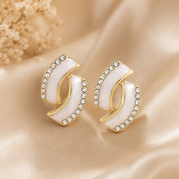Rhinestone Twist Hoop Earrings