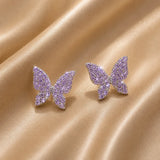 Sparkling Butterfly Crystal Stud Earrings